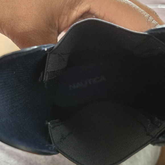 Nautica Rain Boots Sz 8 Navy Blue/White Stripes - Picture 7 of 7